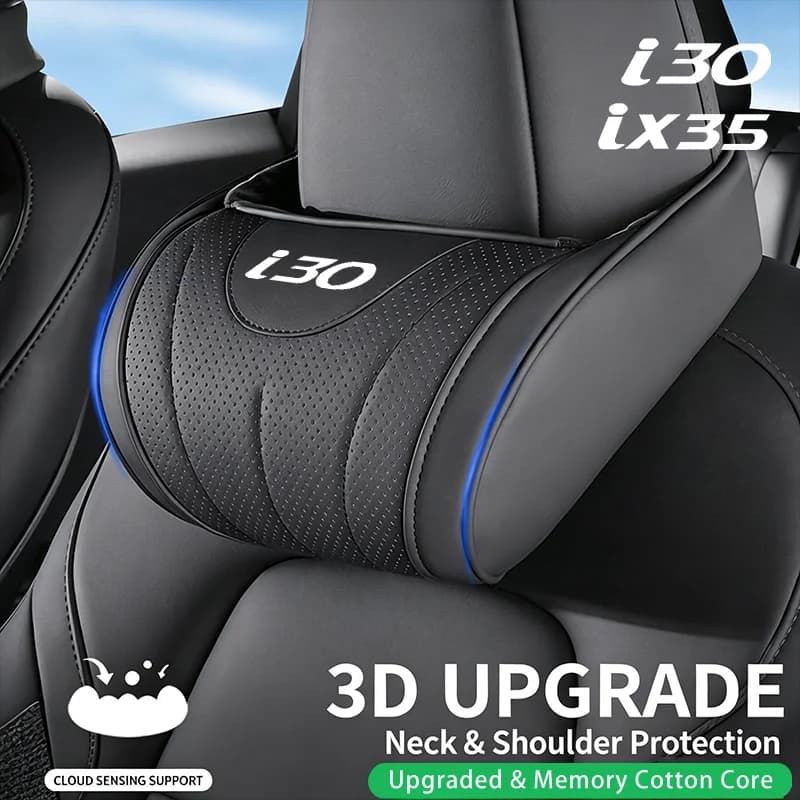 Car Headrest/Lumbar Support Neck Pillow Waist Support Cushion Driver Seat Backrest Pad for Hyundai I30 N Line Ix35 Accessories