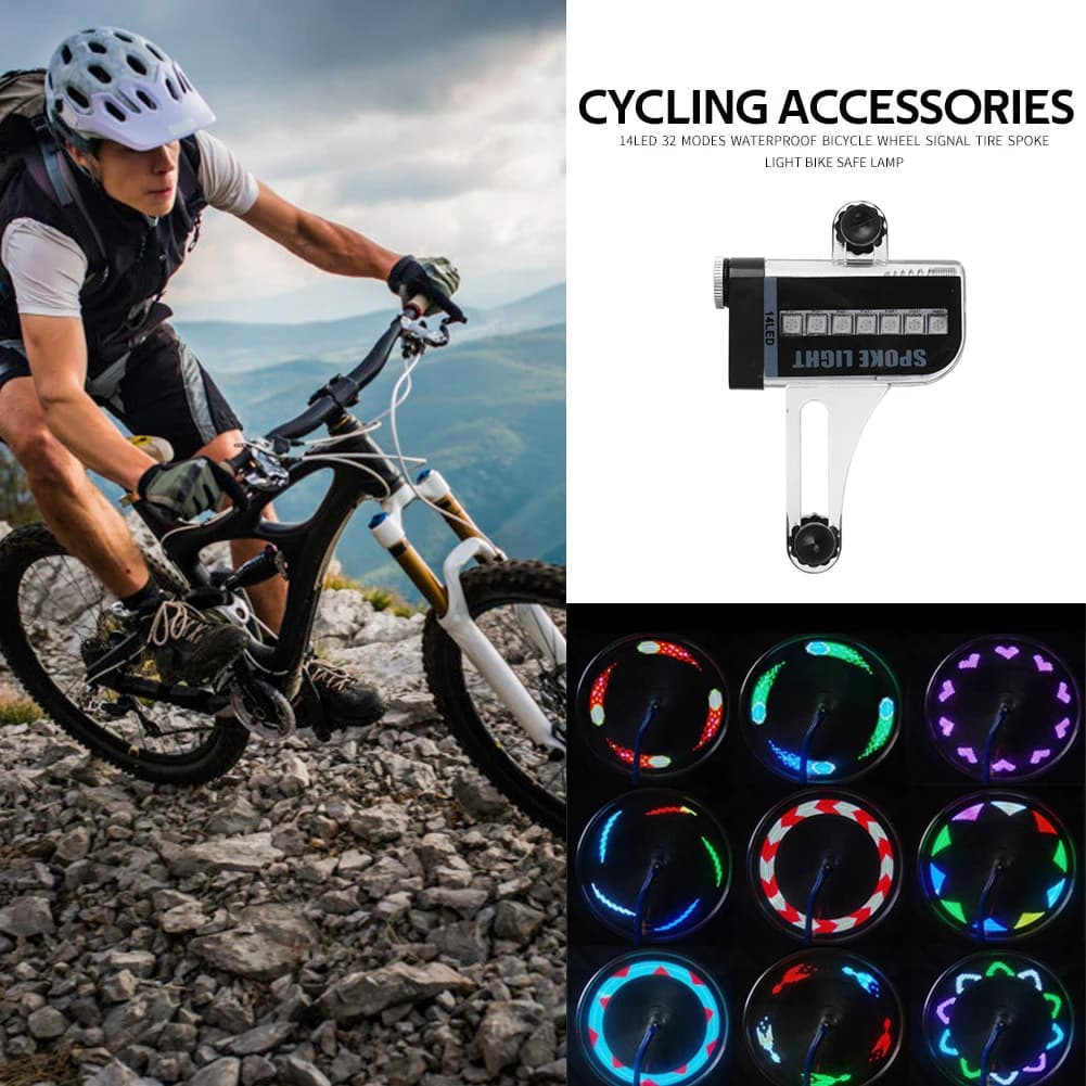 2 Pezzi Luce LED Impermeabile per Raggi Ruota Bicicletta, Lampada di Avvertimento per Ciclismo Notturno