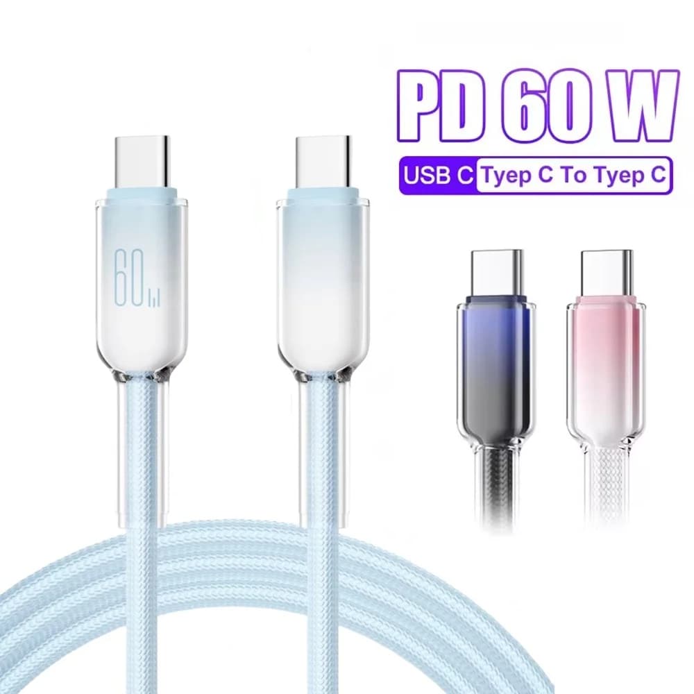 Cavo dati di ricarica rapida da USB C a tipo C PD 60W per iPhone 16/15 Huawei Samsung Xiaomi Cavo di ricarica USB-C 1M/2M