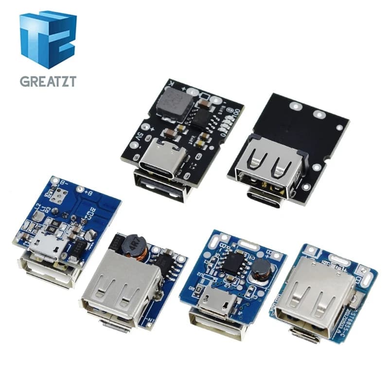 Type-C / Micro USB 5V 1A 2A Boost Converter Step-Up Power Module Mobile Power Bank Accessories With Protection LED Indicator