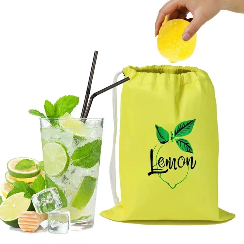 Borsa portaoggetti per la conservazione di verdure, frutta e limone, tasca in poliestere, borsa portaoggetti con coulisse