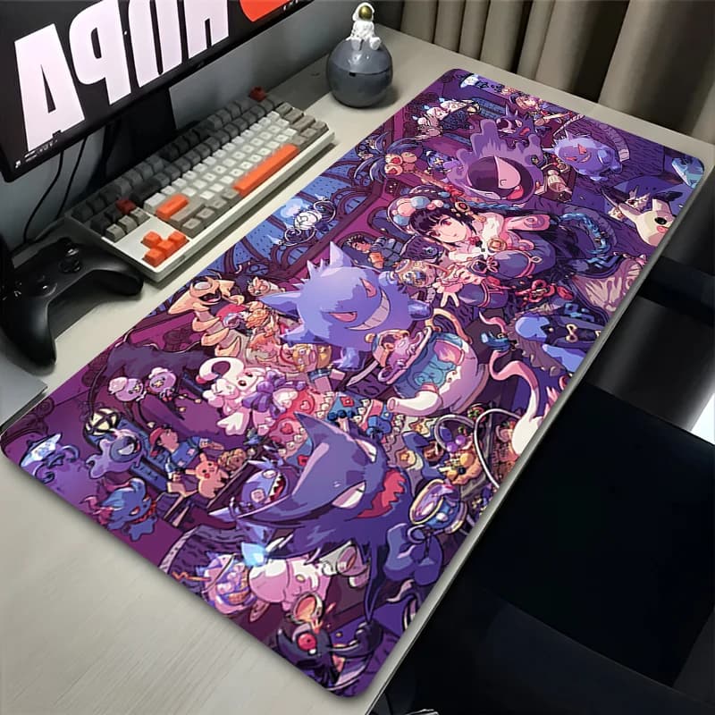 Mouse Pad Computer Laptop Accessories Anime Gengar Keyboard Mouse Mat Large Mousepad Gamer Desk Mat P-Pokemon Pikachu Mouse Pads