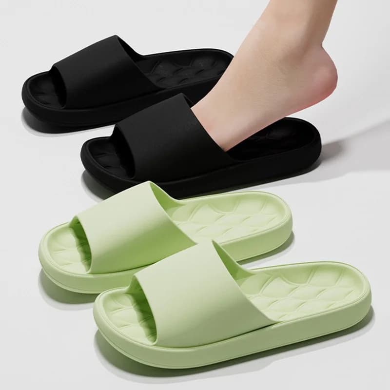 Men Light Slippers Concise Women Fashion Slides Soft EVA Shower Shoes Beach Sandals Couples Non-Slip Indoor Bathroom Flip Flops
