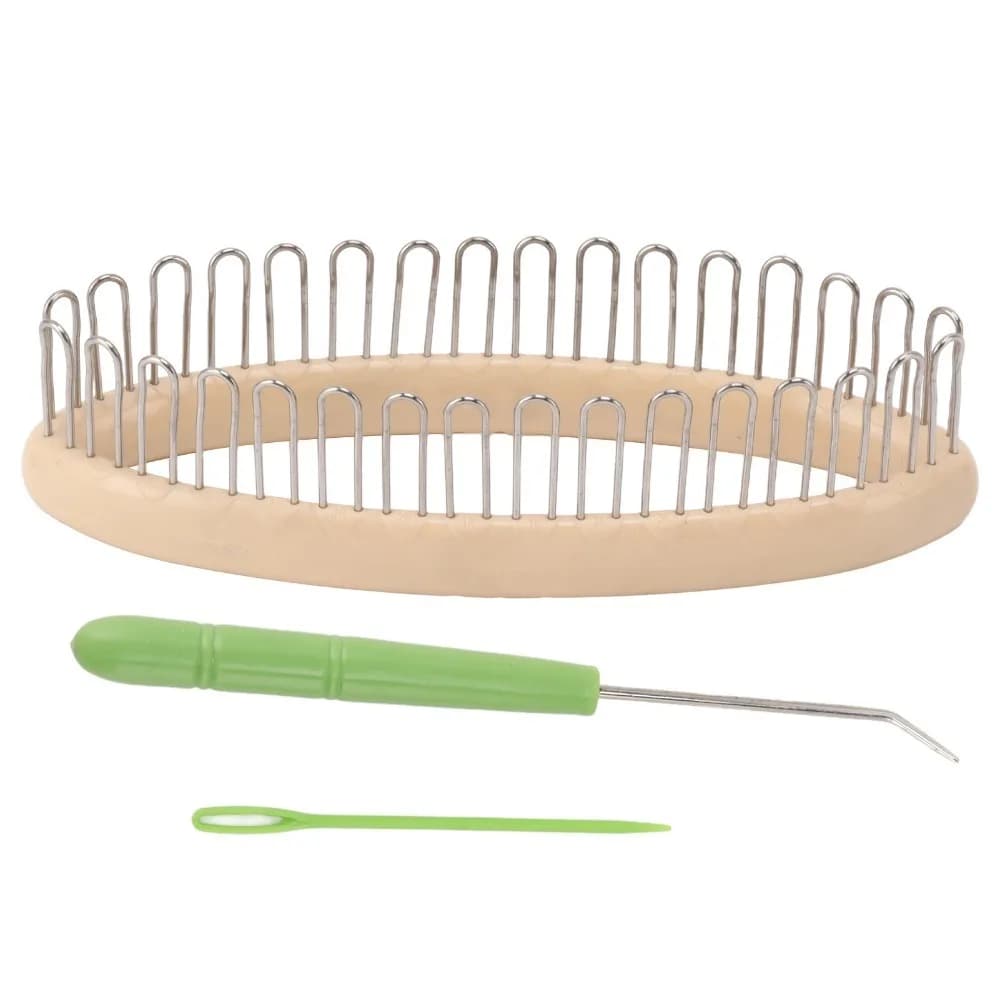 Telaio per maglieria rotondo con aghi e tasca porta-ago, tavola per maglieria rotonda facile da usare, kit di strumenti per maglieria fai-da-te.
