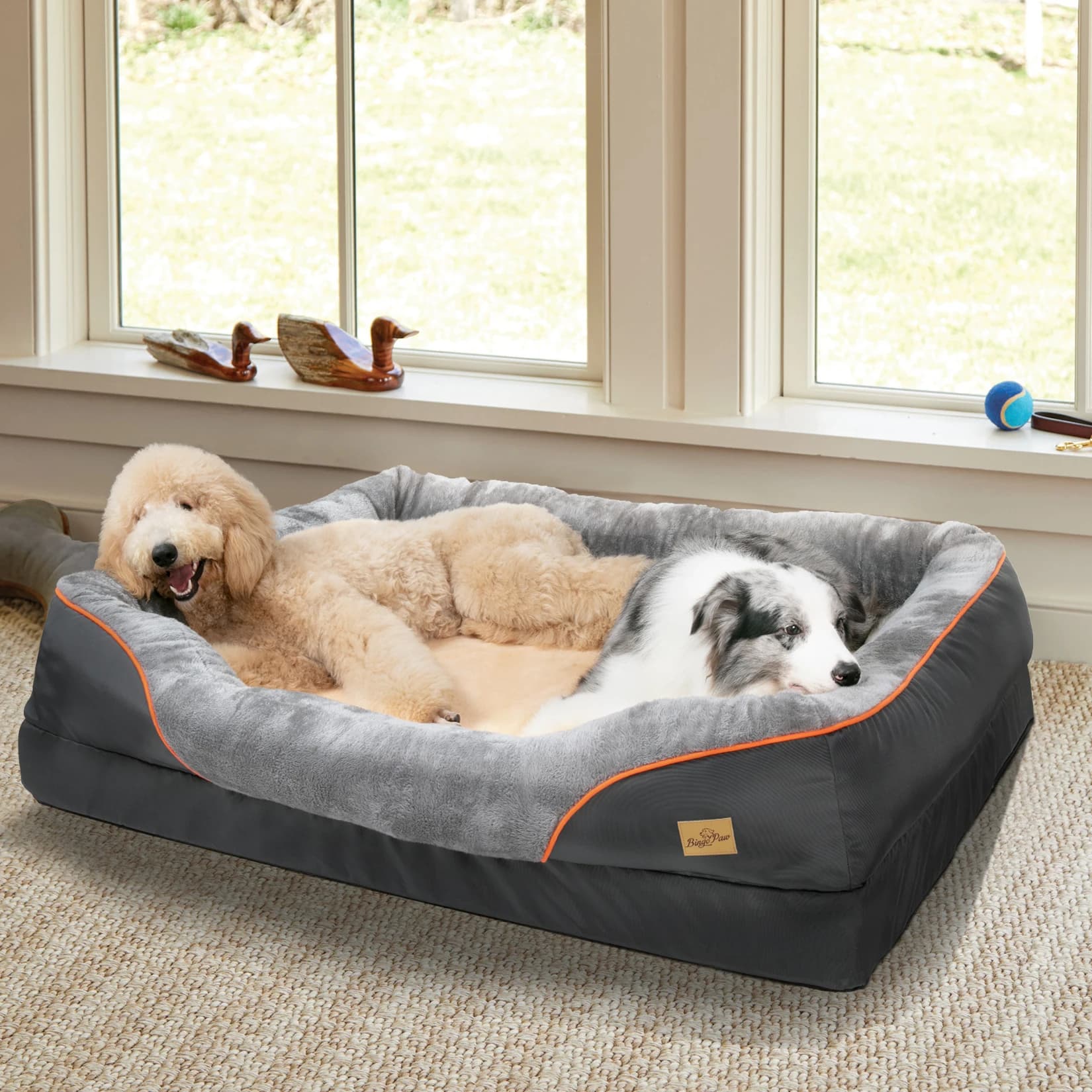 Large dog bed, soft and comfortable, anti-allergy, warm fleece, removable, washable, waterproof