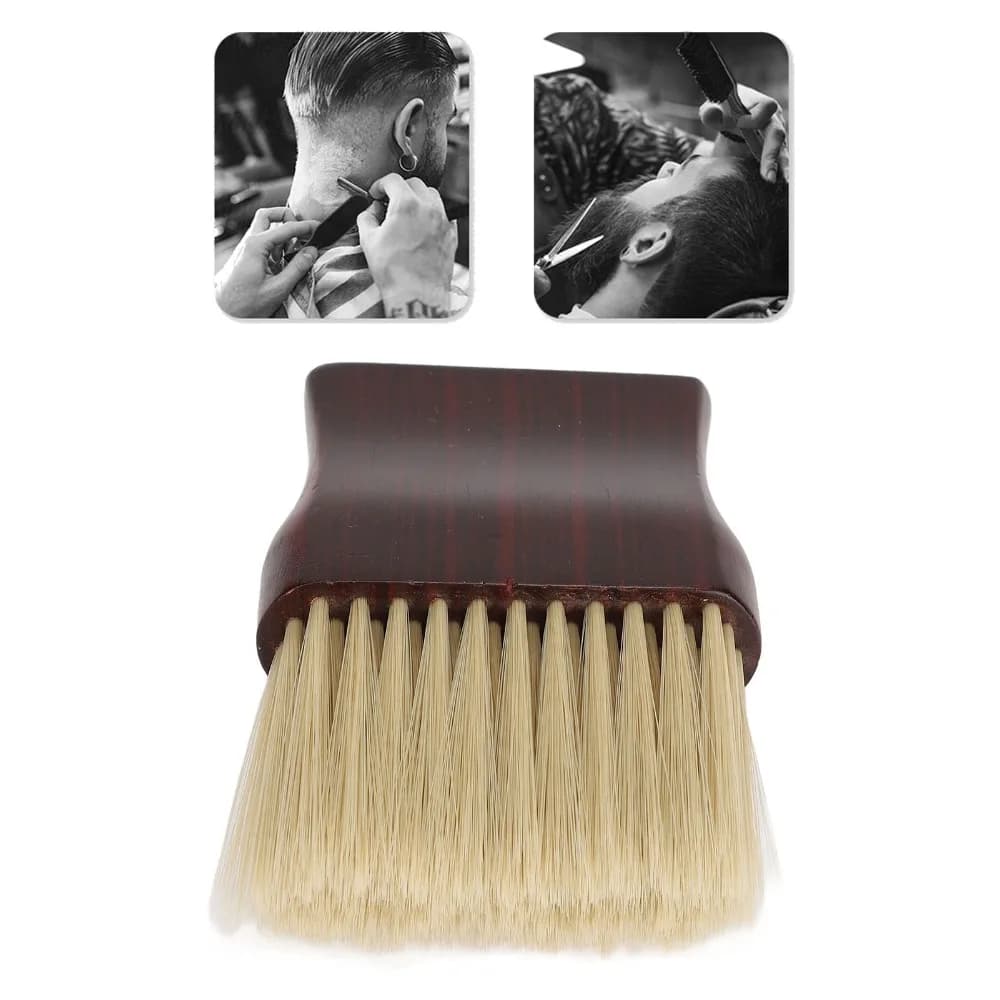 Professional Neck Duster Brush Durable Comfortable Barber Neck Brush Solid Wood Handle Soft Neck Cleaning Brush Salon Use