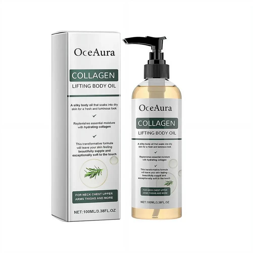 Olio Corpo al Collagene 100ml, Anti-Cellulite, Rassodante, per Smagliature, Idratante e Tonificante