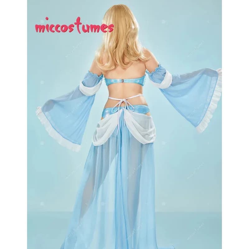 25COSMiccostumes Costume da bagno sexy da donna con ritaglio Costume da bagno intero da principessa e gonna a portafoglio con girocollo