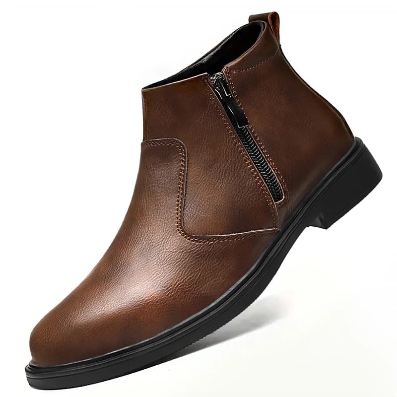 Nuove Scarpe in Pelle con Zip per Uomo, Stivali in Pelle alla Moda, Versatili Scarpe Business Casual, Scarpe Formali da Uomo, Stivali Chelsea