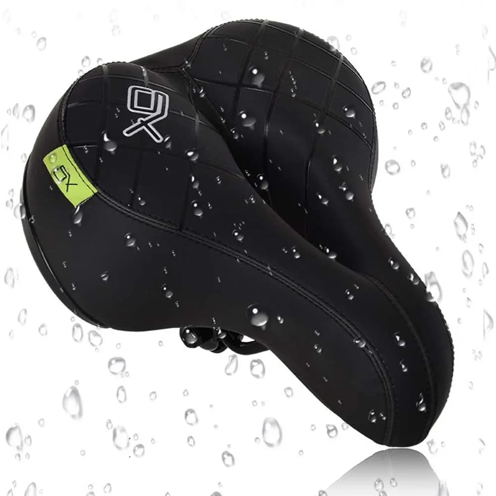 Comoda sella per mountain bike, cuscino spesso in PU, supporto ergonomico, scanalatura ventilata, assorbimento degli urti per ciclismo ed escursionismo