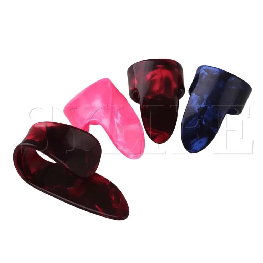 4pcs Guitar Finger Picks Set - 3 Finger + 1 Thumb Plectrum Medium Gauge