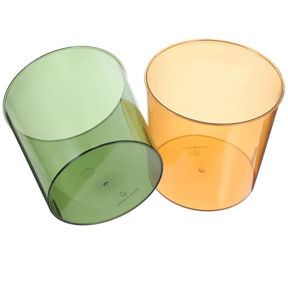 2 contenitori per rifiuti ultra sottili in plastica trasparente riciclabile per casa, ufficio, cucina, bagno, uso domestico