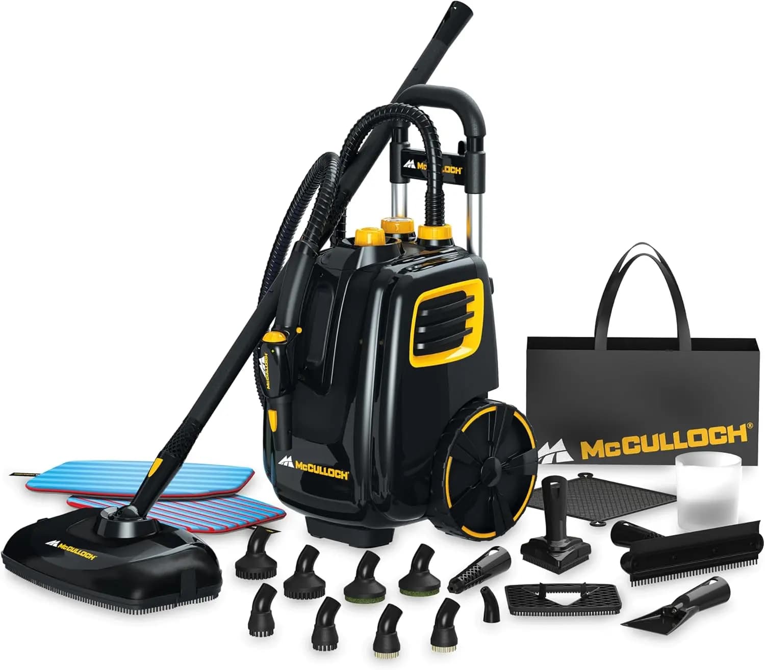 Pulitore a Vapore Deluxe, 2 Ore di Autonomia, Senza Prodotti Chimici, 23 Accessori per Casa, Piastrelle, Tappeti e Dettagli