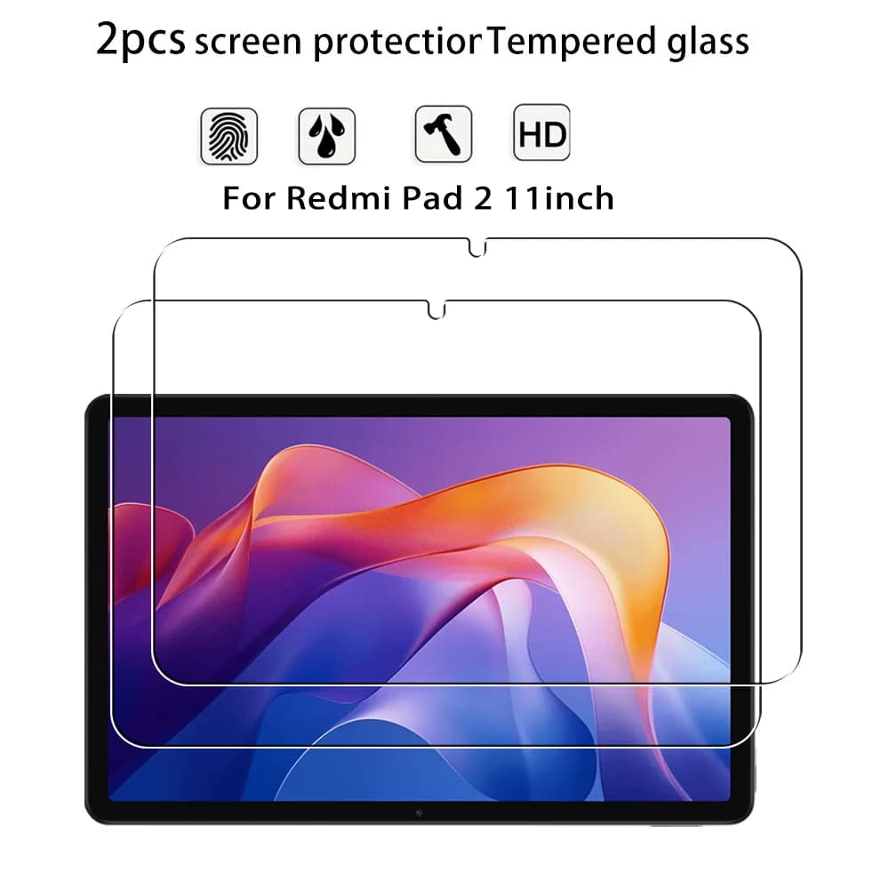 Proteggi schermo in vetro temperato 2 pezzi per Xiaomi Redmi Pad 2 Pellicola in vetro temperato HD antigraffio da 11 pollici