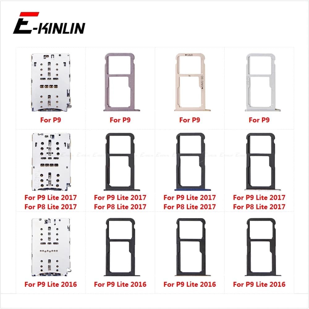 Adattatore per lettore di schede SIM, slot per scheda Micro SD, contenitore per Huawei P9 Lite 2017 2016