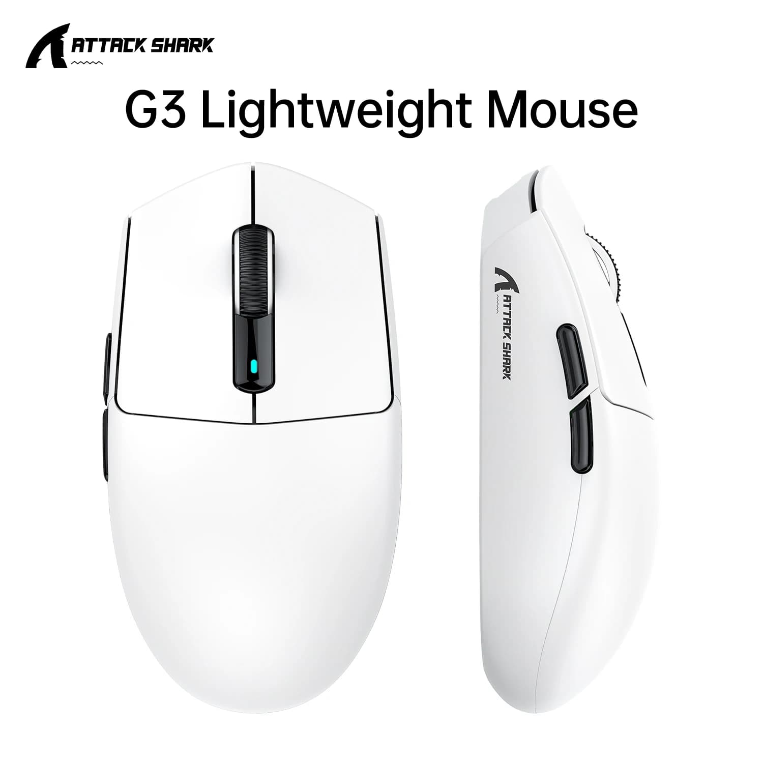 Mouse da Gaming Wireless Leggero ATTACK SHARK G3 Tri-Mode 2.4G Bluetooth Cablato PAW3311 25000DPI 1KHz con Batteria a Lunga Durata per Gamer