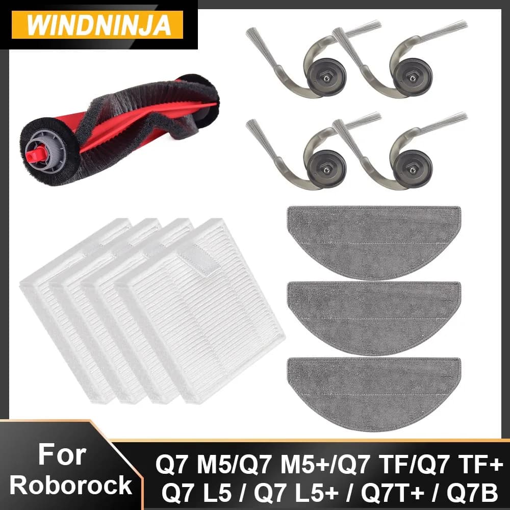 Filtro HEPA Per Roborock Q7 M5 M5 + Q7 L5 L5 + Q7 TF TF + Q7B Q7T + Parti Principale Spazzola Laterale Mop Panno Robot Aspirapolvere Raccordi