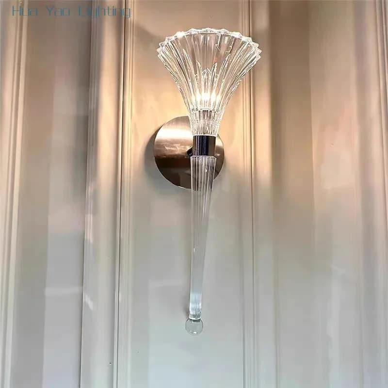Lampada da parete moderna Specchio di cristallo Luce frontale Bagno Trucco Lampade da parete Moderna camera da letto soggiorno applique da parete illuminazione