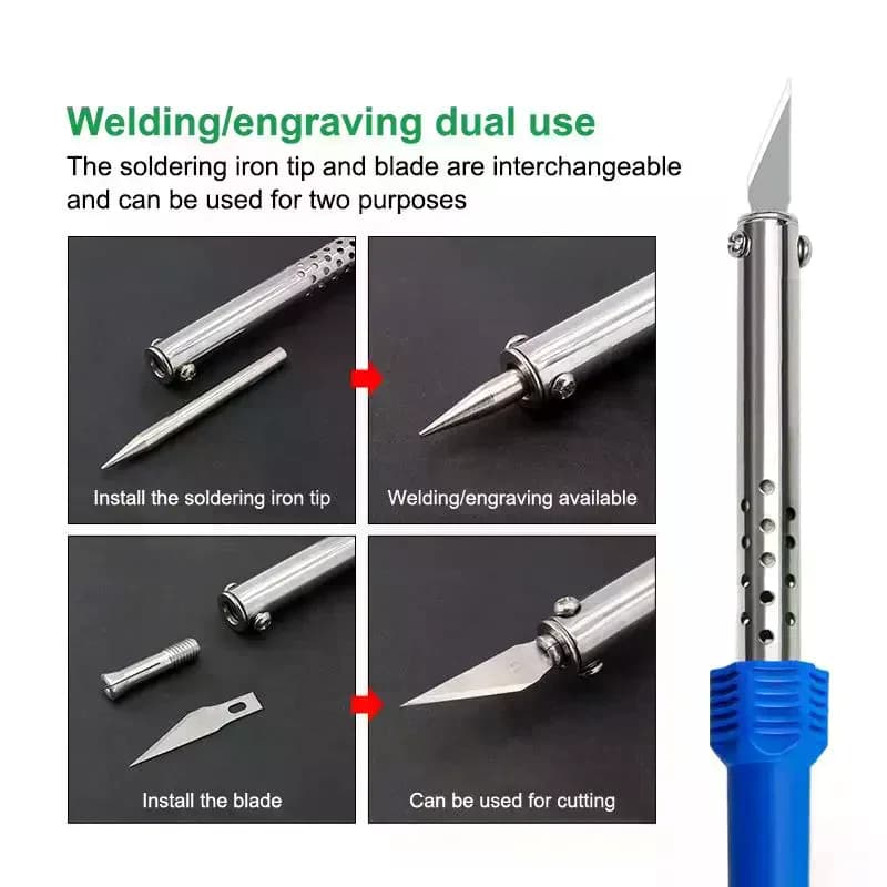Kit di 1/3/9/10 coltelli elettrici a caldo con saldatore per intaglio di plastica e vinile, con spina US/EU, set di strumenti fai-da-te multiuso