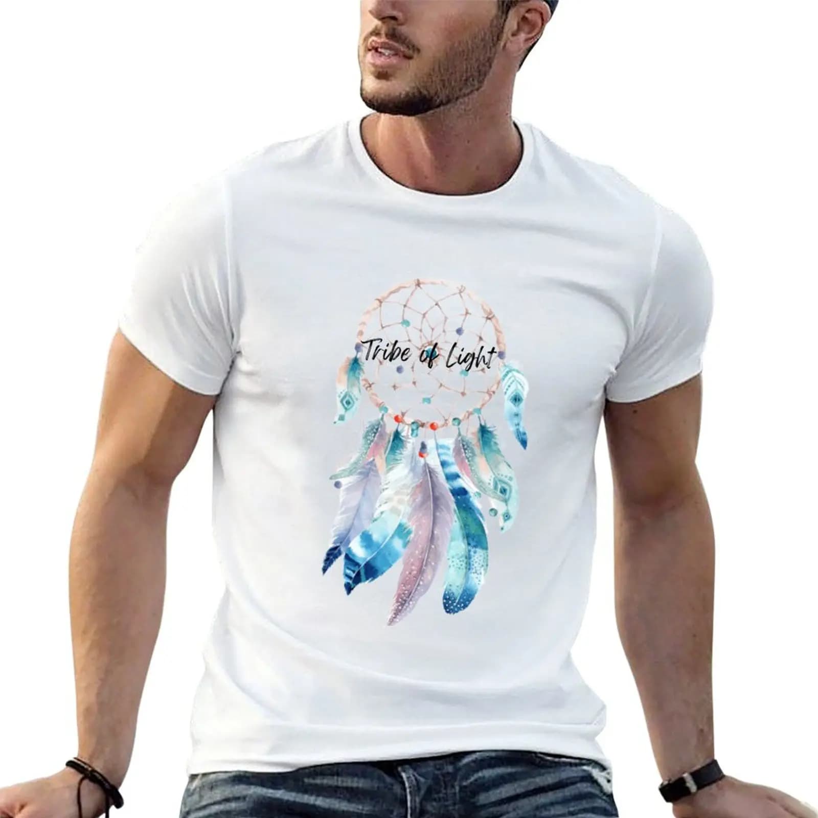 Tribe of Light Dreamcatcher T-Shirt man t shirt heavy cotton anime t shirts for man t shirt custom print T-shirt