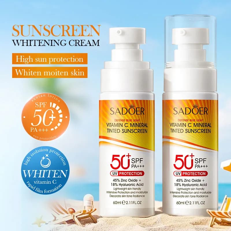 Sunscreen SADOER Vitamin C Mineral Colored Sunscreen Isolation