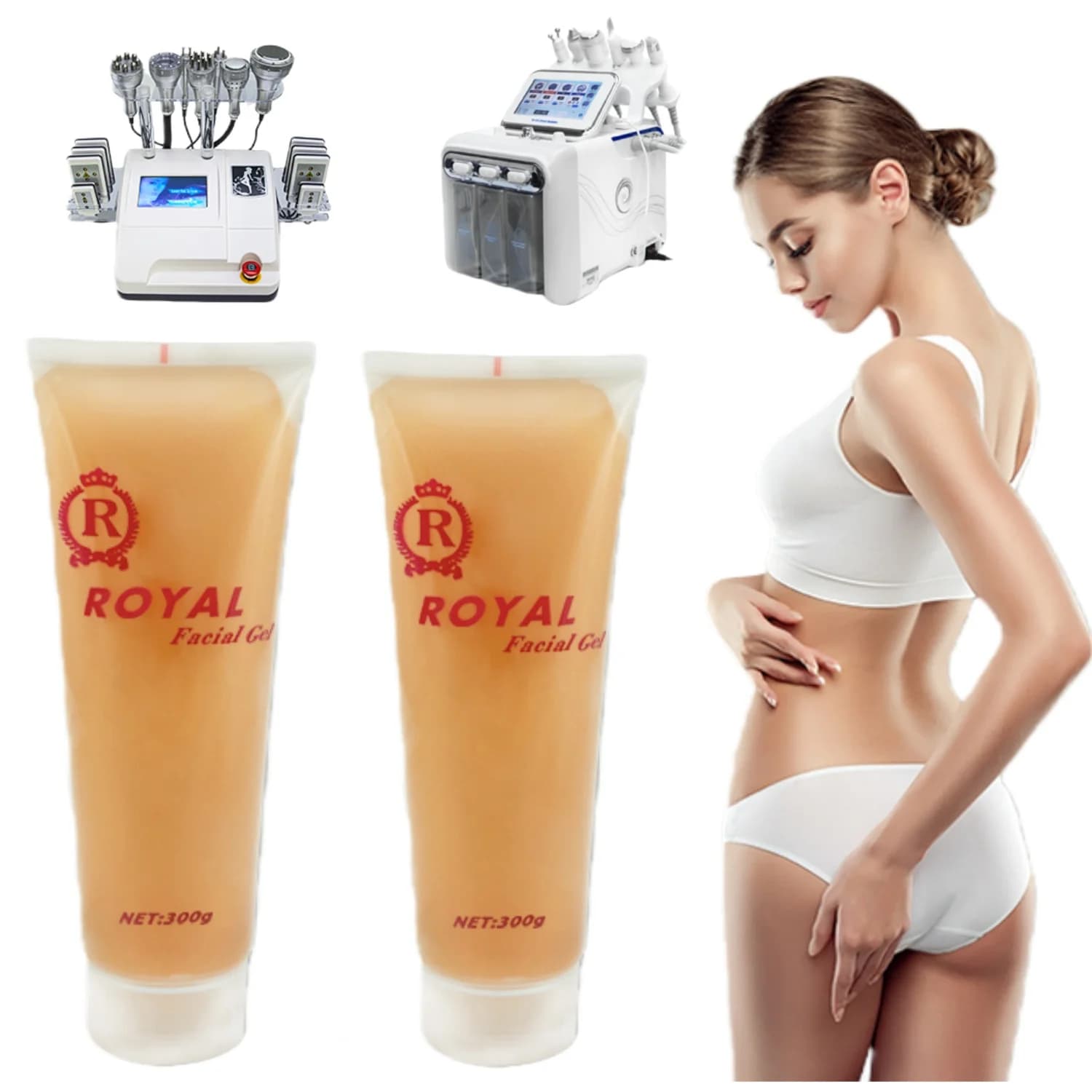 2 pezzi di gel calmante idratante conduttivo per il viso per ultrasuoni e massaggio del corpo RF che modella lo strumento di bellezza della pelle per la perdita di peso