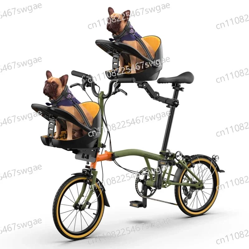 Cestino Portatile per Cani e Gatti da Bicicletta, per Bici Pieghevole, Mountain Bike, Bici da Strada, Sedile Trasportino Sicuro per Animali Domestici
