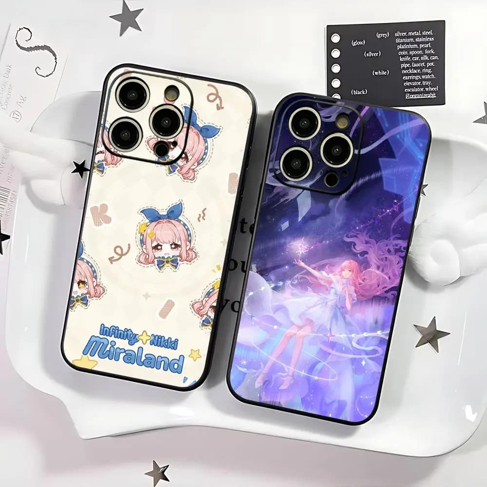 Infinity Nikki cute design ins Phone Case For iPhone 17 16 15 14 13 12 11 Plus Mini Pro Max Soft black Shockproof Cover