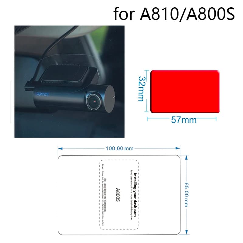 For 70mai Dash Cam A810 A800S 4K Accessories Set Static Wall decal 3M film and static stickers Suitable for 70mai A810 accessory