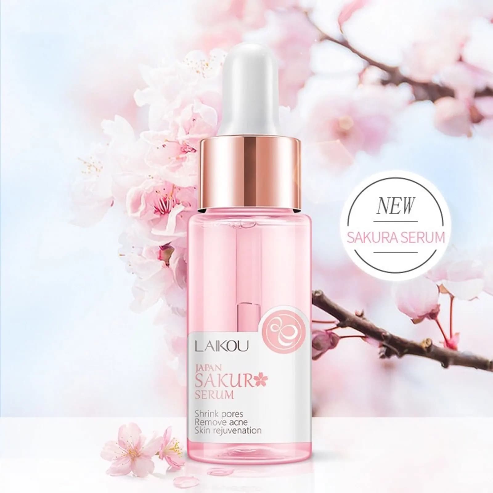 LAIKOU Hyaluronic Acid Essence Siero Viso Anti Rughe Whitening Vise Care Anti-Aging Skin Dry Vitamin C Rose Essence 30ml