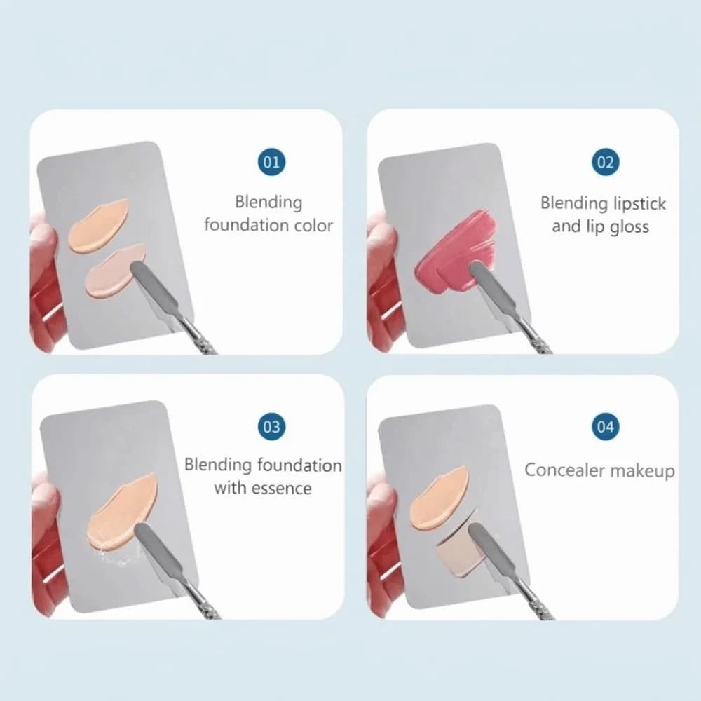 Set di 5 Nuovi Strumenti per il Trucco con Finitura Impeccabile, Pennello per Fondotinta a Mezzaluna Senza Striature e Non Assorbente, Spatola per Applicazione Uniforme