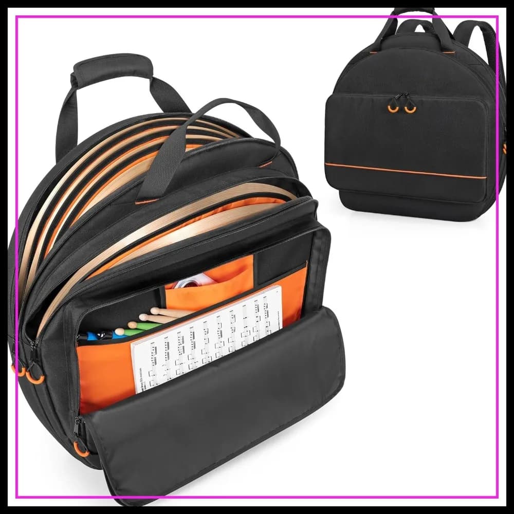 Borsa per Piatti da 22 Pollici a Doppio Strato con Imbottitura da 6mm, Cinghie da Zaino per Accessori Batteria