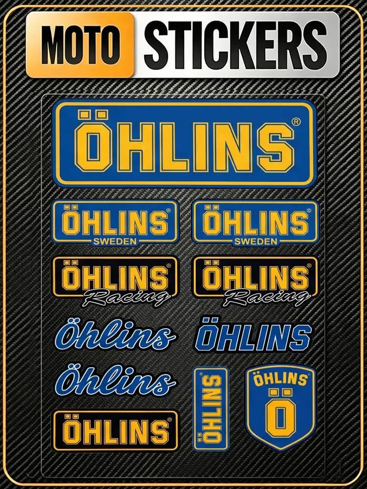 Adesivi Decorativi Riflettenti Impermeabili Anti-Graffio Multiuso FOR OHLINS per Auto, Moto, Casco, Tazza, Frigorifero