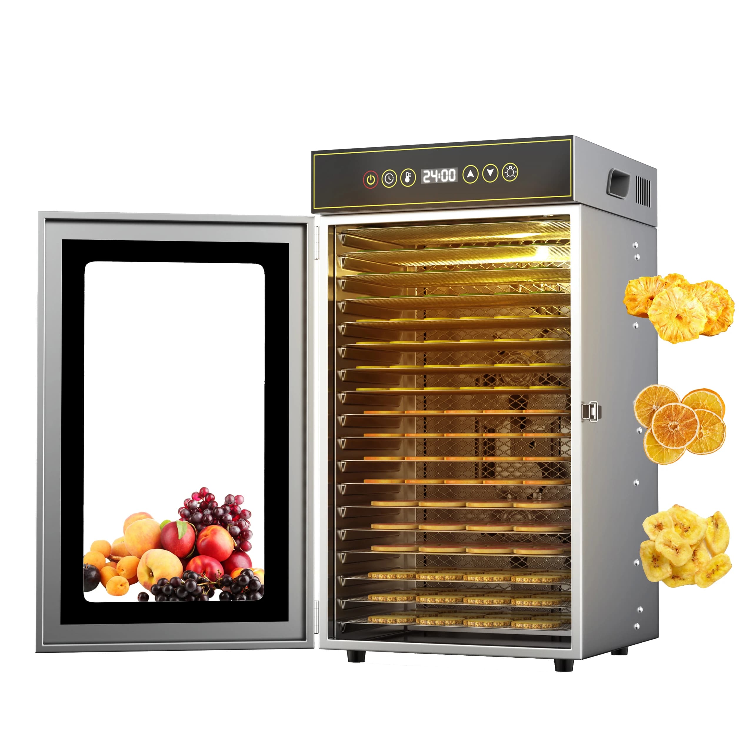 Essiccatore per alimenti a 18 strati Disidratatore per frutta e verdura Disidratatore per carne Macchina per frutta secca commerciale in acciaio inossidabile
