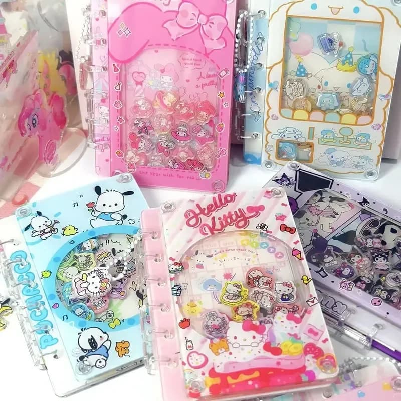 Kuromi A7 Shake Acrilico Notebook a fogli mobili Staccabile Interesto di cartone animato Fai da te Blocco note Regalo a sorpresa Studente di cancelleria all'ingrosso