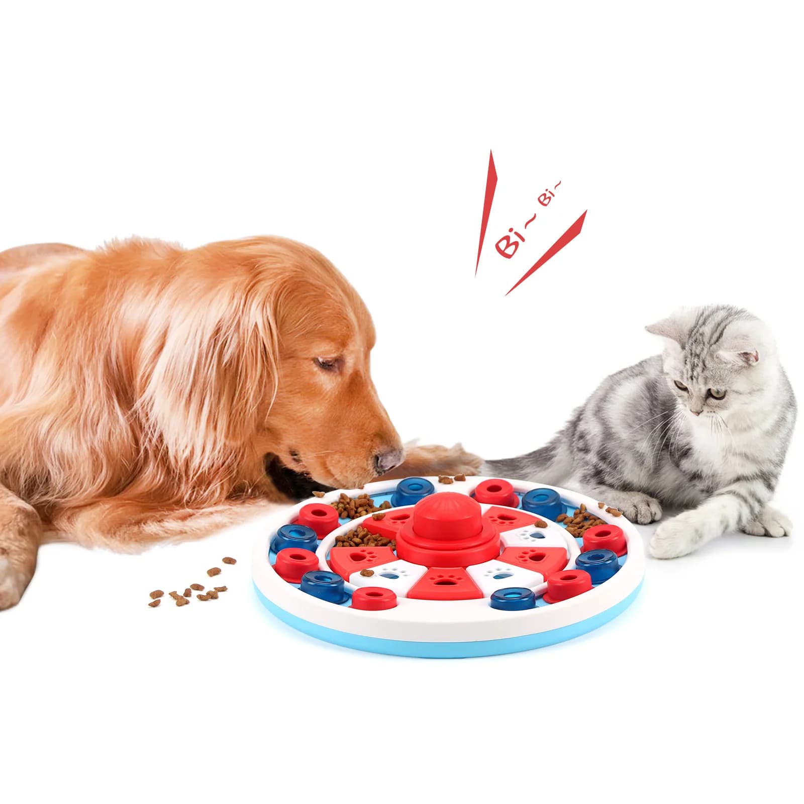 Ciotola Slow Feeder per Cani e Gatti, Piatto Interattivo Anti-Soffocamento per l'Addestramento e l'Alimentazione degli Animali Domestici