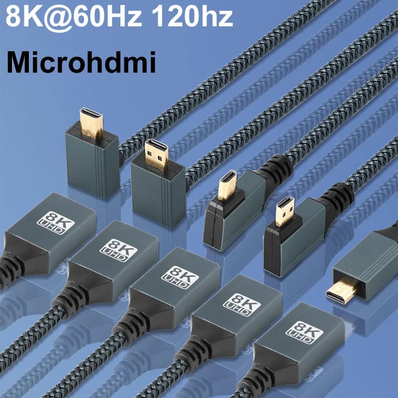8K/60Hz/122Hz Microhdmi Micro HDMI-Compatible Adapter For Laptop Notebook Camera Camcorder PC tablet TO TV Monitor Projector