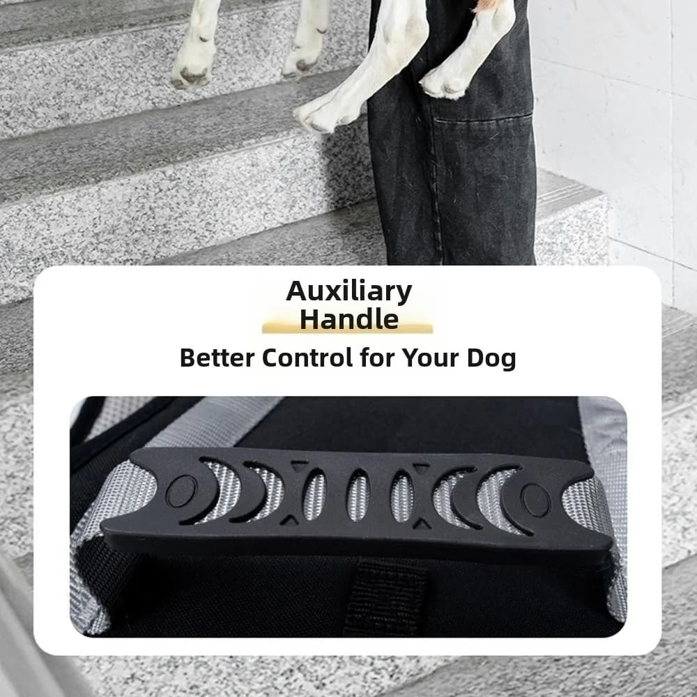 Adjustable Large Dog Lift Harness Breathable Reflective Pet Walking Aid Straps Convenient Handle Buckle Closure