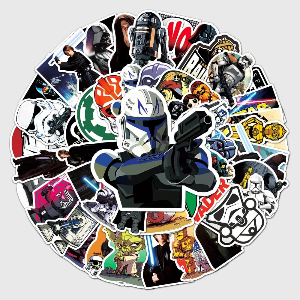 50 pezzi Star Wars Graffiti adesivi Valigia Laptop Telefoni Scrapbooks Tazza d'acqua Chitarra Fai da te Decora decalcomanie