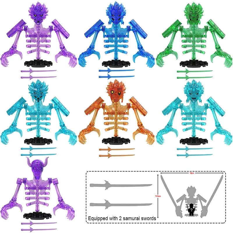 Set di blocchi di costruzione di action figure anime - Kit modello in osso Ninja Susanoo, giocattolo di assemblaggio 3D per collezione di adulti per bambini, regalo di Halloween
