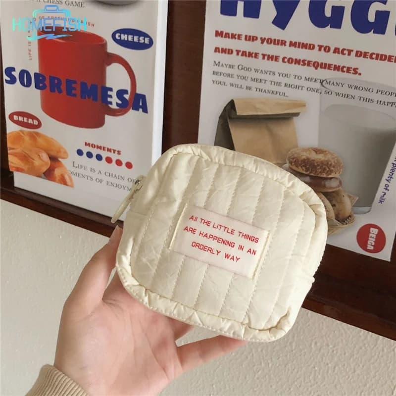 HOMEFISH Borsa per il trucco piccola quadrata coreana Studente Piccoli auricolari Zero Portafoglio Borse portaoggetti portatili per rossetto per ragazza