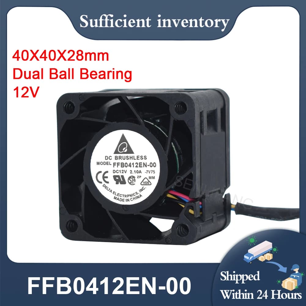 Nuovo 4028 12V 2.1A 4PIN Ad Alta Velocità Per Delta Racing Radio Auto FFB0412EN-00 25000 RPM 32.9 CFM 40X40X28mm Doppio Cuscinetto A Sfere ventola
