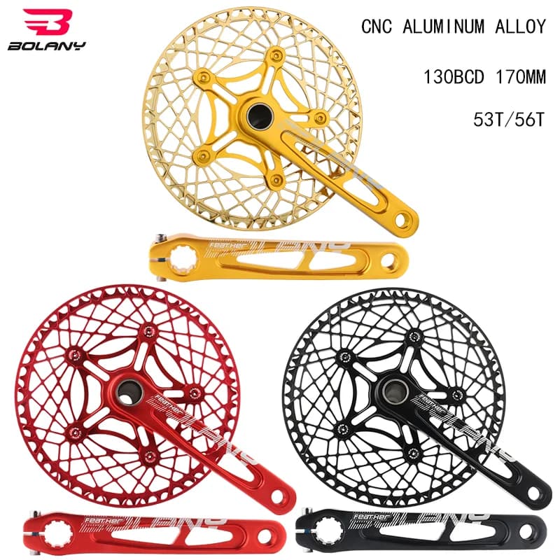 Guarnitura per bicicletta pieghevole BOLANY guarnitura 170mm 130BCD 5 bulloni movimento centrale in lega di alluminio cuscinetto in ceramica parti di bici anodizzate CNC