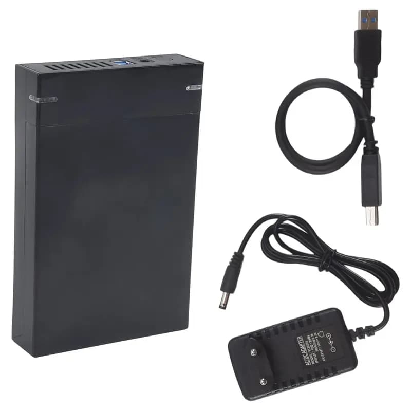 AED7-3.5 Inch SATA a USB 3.0 HDD Case - Box esterno per disco rigido, trasferimento dati, custodia per HDD per PC e laptop