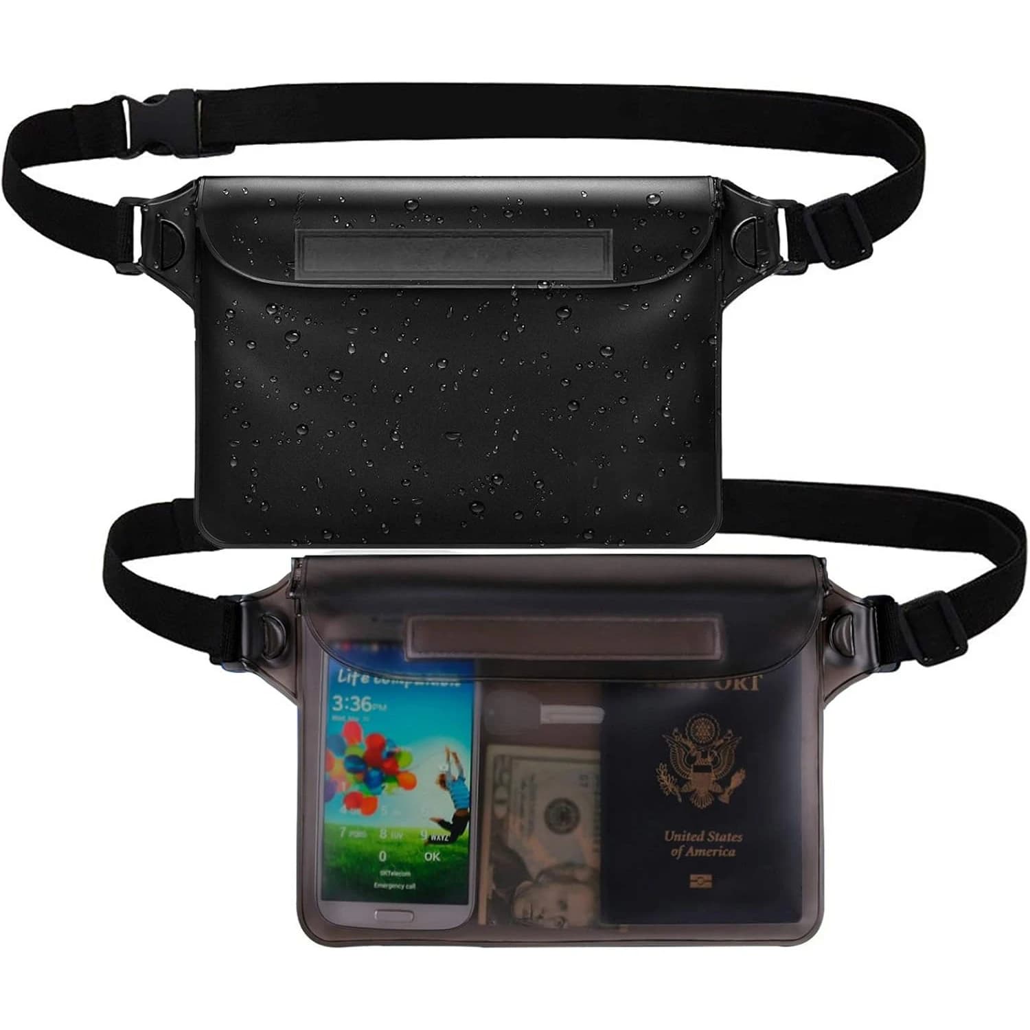 Marsupio Impermeabile con Schermo Touch per Telefono, Passaporto e Portafoglio, con Cintura Regolabile per Viaggi, Spiaggia, Nuoto e Snorkeling