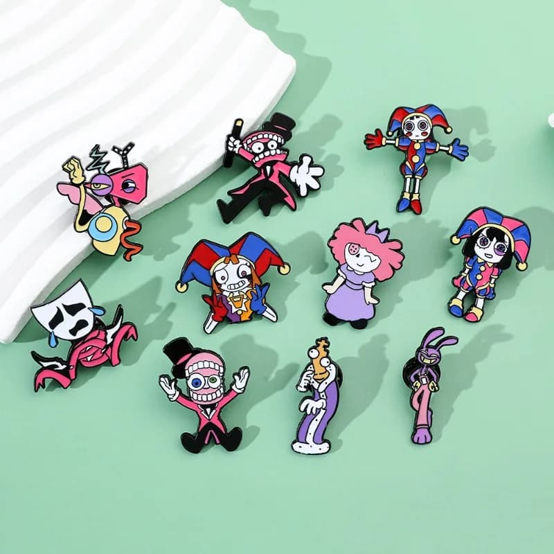 Hot The Amazing Digital Circus Series Creative and Personalized Brooch Cartoon Character Printing Exquisite Backpack Badge Gift