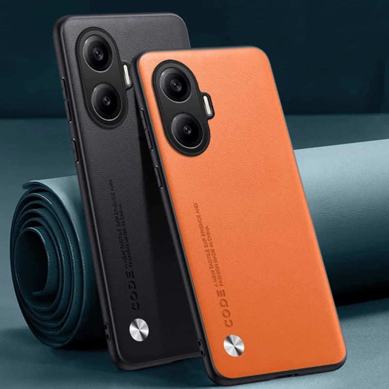 Luxury PU Leather Case for Xiaomi Poco F7 5G Rear Cover Silicone Shock Protective Case for Redmi Turbo 4 Pro PocoF7