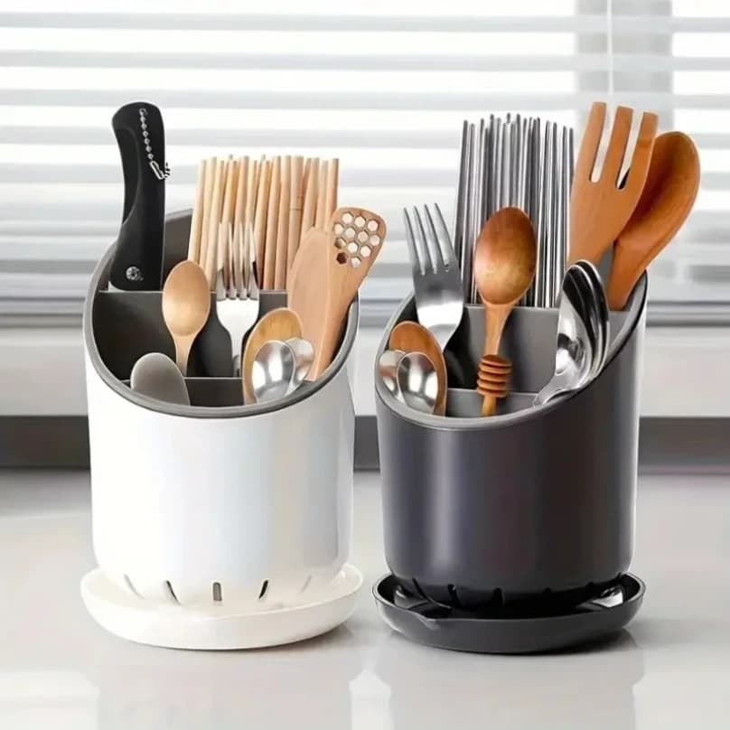 1PC portaoggetti da cucina bacchette tubo con piastra di scarico stoviglie portaoggetti cucina di casa organizzatore rack scatola di scarico bacchette