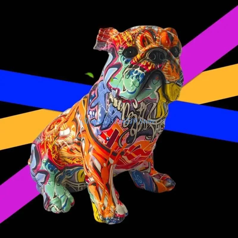 N5KC per Cuffie Graffiti Colorate Creative Sculture Statua Animali in Piedi Figurine Artigianali in Resina Home Room