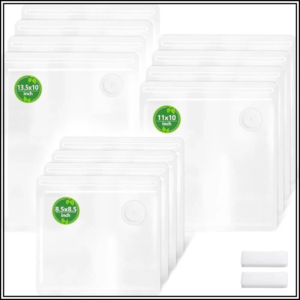 Reusable Vacuum Sealer Bags - BPA-Free, Leakproof Food Storage for Sous Vide, Freezer & Meal Prep | 3 Size 12 Pcs